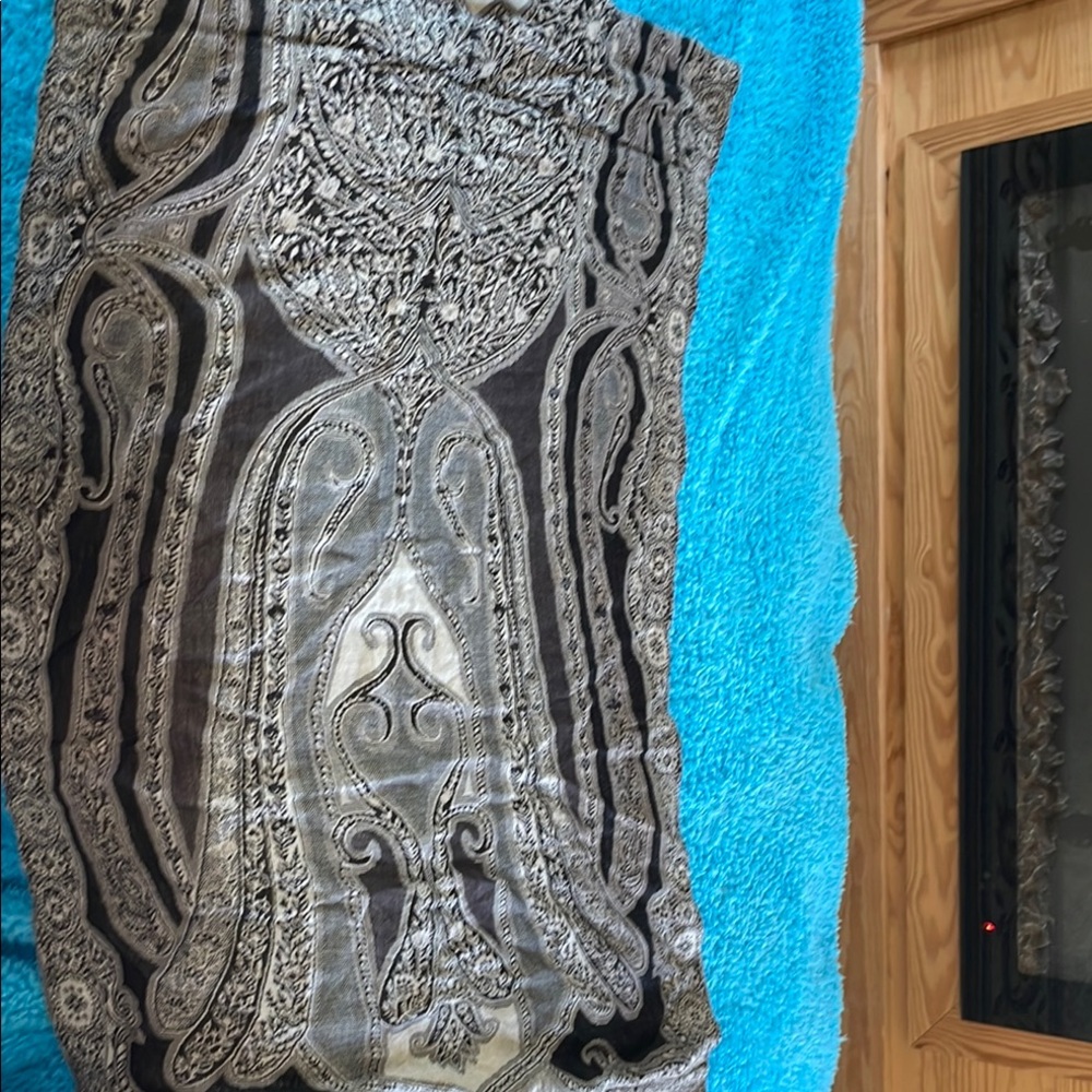 Elegant Black and Gray Paisley Infinity Loop Scarf